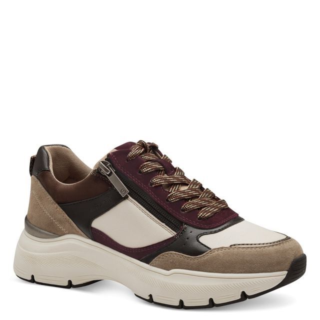 Upgrade je stijl met de Bruin combi Dames Sneakers van Tamaris Accessories Bestel nu