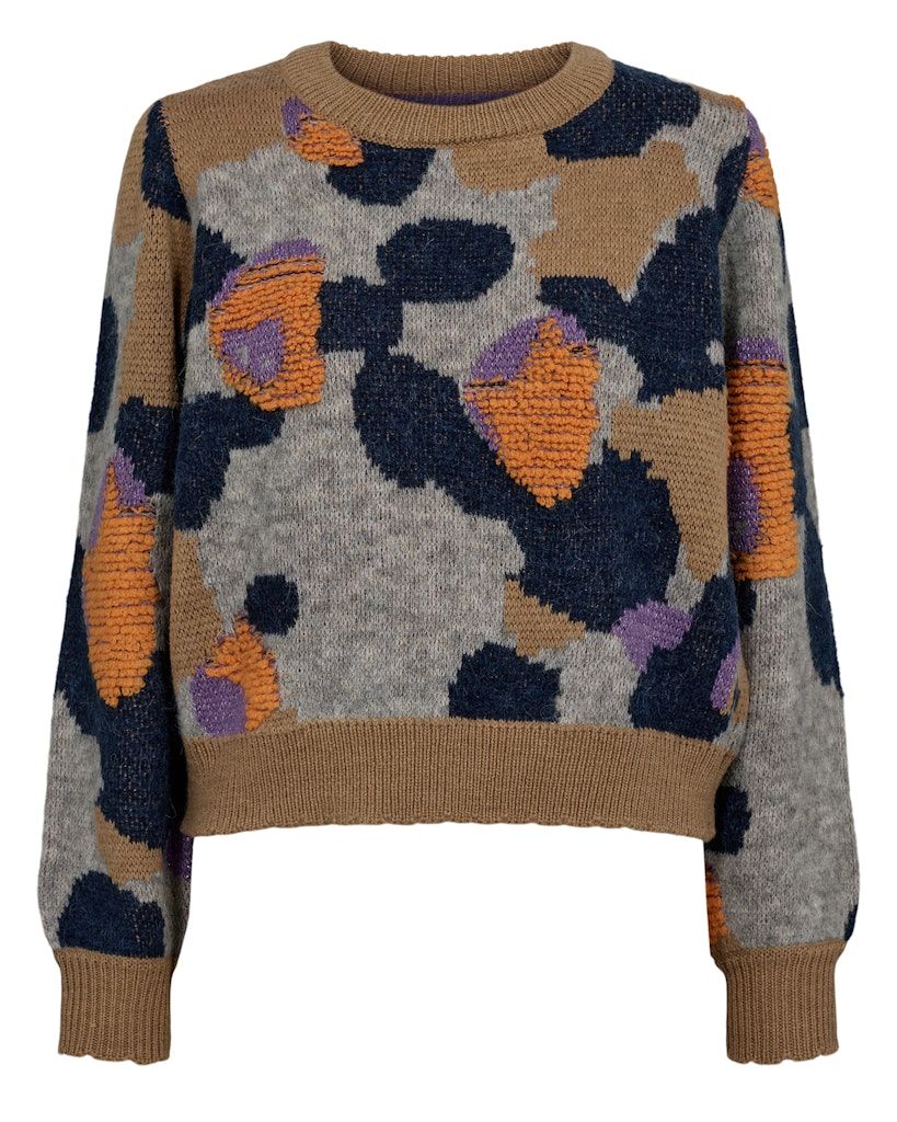 Verrijk Je Garderobe met de Bruine Combi Numph Dames Trui van Polyester Bestel Nu