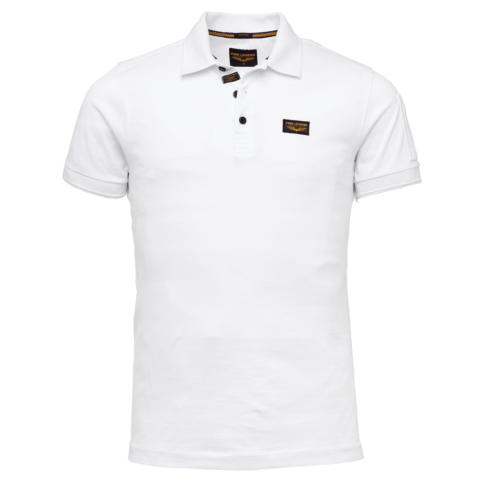 Koop nu de PME Legend Heren Polo in Bright White Comfortabel Katoen Perfecte Pasvorm